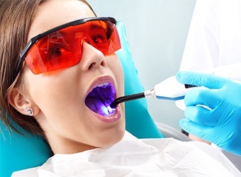 girl getting dental sealants