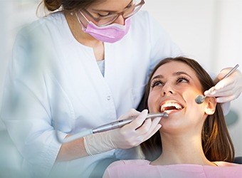 woman getting checkup