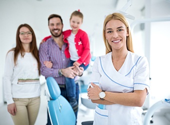 Smiling Prince Albert family dentist with family 