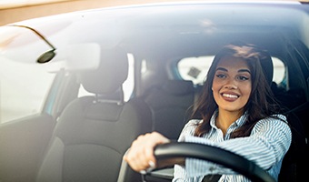 Woman driving a car