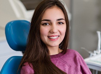 teen girl with braces