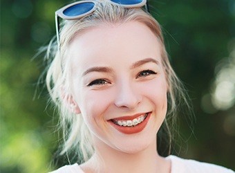 blonde girl with braces